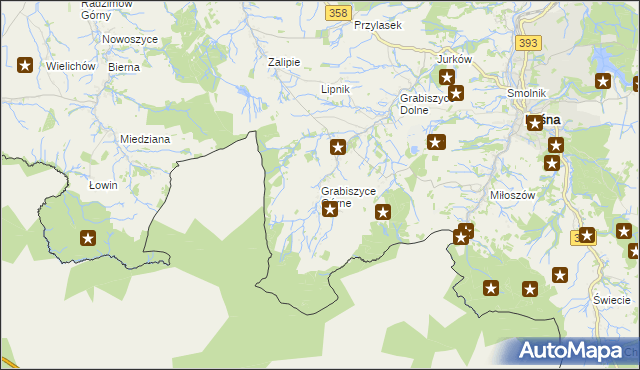 mapa Grabiszyce Górne, Grabiszyce Górne na mapie Targeo