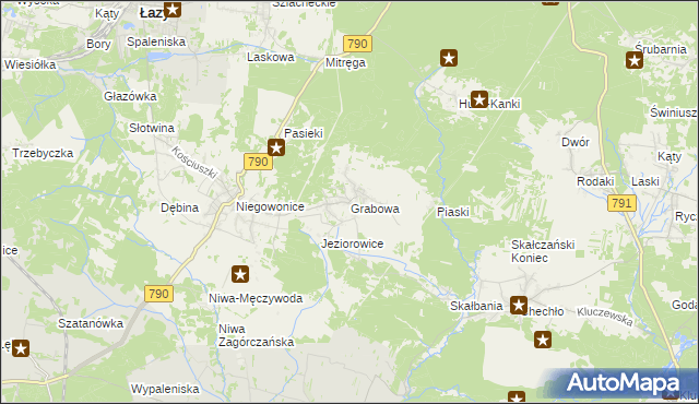 mapa Grabowa gmina Łazy, Grabowa gmina Łazy na mapie Targeo