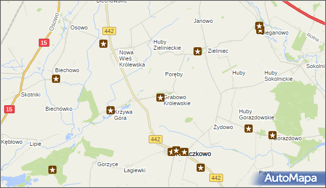 mapa Grabowo Królewskie, Grabowo Królewskie na mapie Targeo