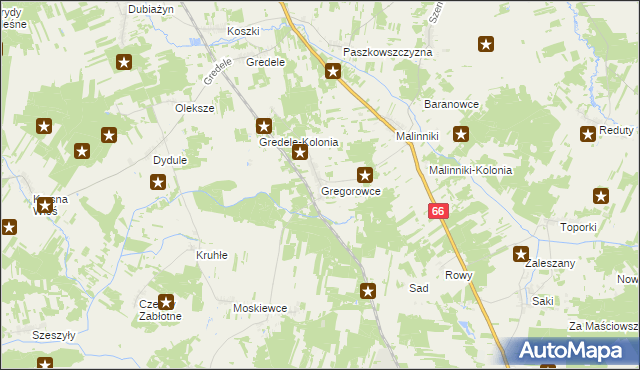 mapa Gregorowce, Gregorowce na mapie Targeo