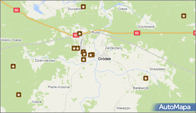mapa Gródek powiat białostocki, Gródek powiat białostocki na mapie Targeo