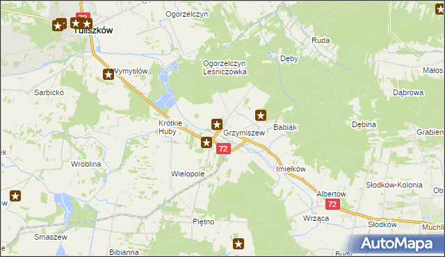 mapa Grzymiszew, Grzymiszew na mapie Targeo
