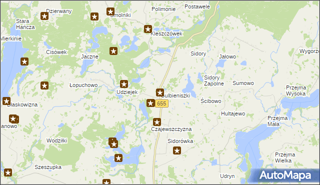mapa Gulbieniszki, Gulbieniszki na mapie Targeo