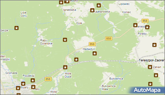 mapa Hedwiżyn, Hedwiżyn na mapie Targeo