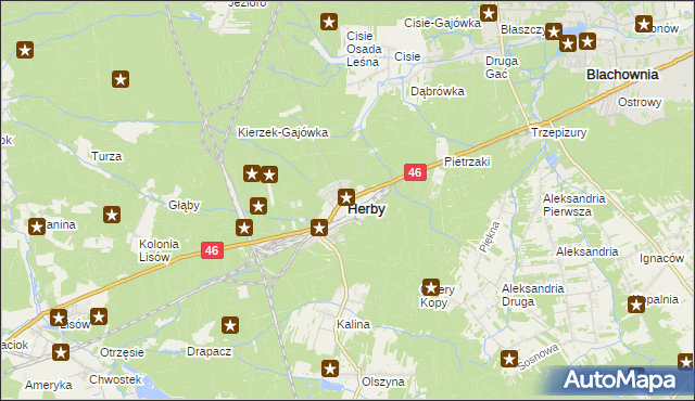 mapa Herby, Herby na mapie Targeo
