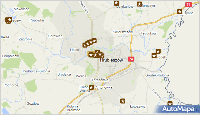 mapa Hrubieszów, Hrubieszów na mapie Targeo