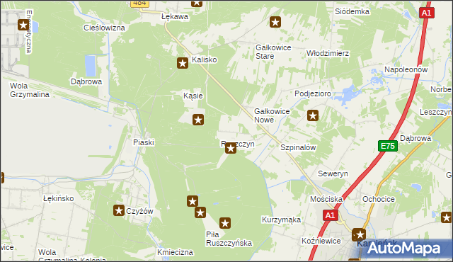 mapa Huby Ruszczyńskie, Huby Ruszczyńskie na mapie Targeo