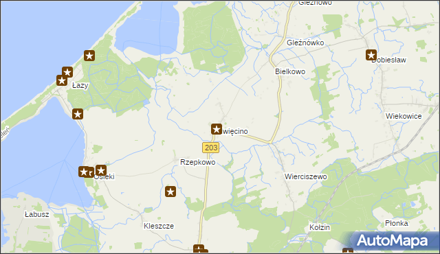 mapa Iwięcino, Iwięcino na mapie Targeo