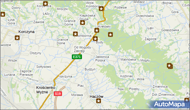 mapa Jabłonica Polska, Jabłonica Polska na mapie Targeo