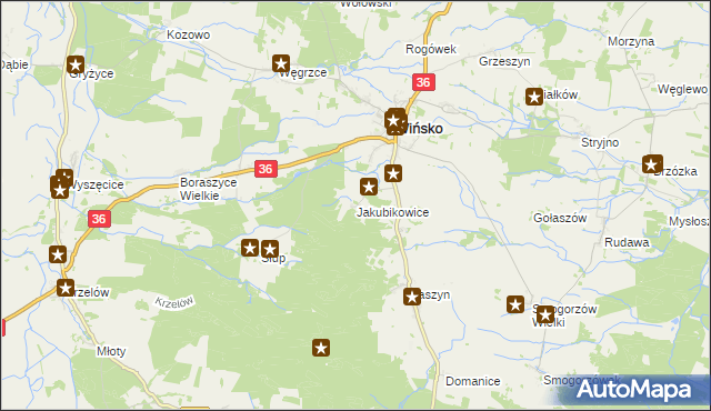 mapa Jakubikowice, Jakubikowice na mapie Targeo