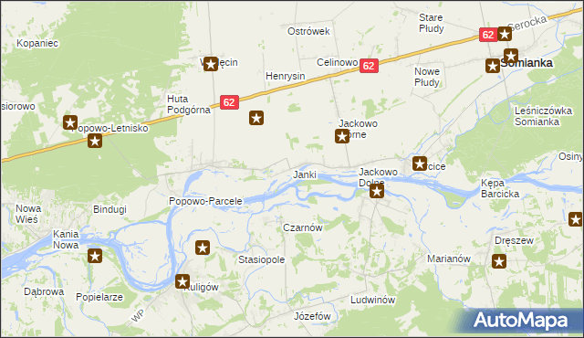 mapa Janki gmina Somianka, Janki gmina Somianka na mapie Targeo
