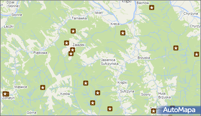 mapa Jasienica Sufczyńska, Jasienica Sufczyńska na mapie Targeo