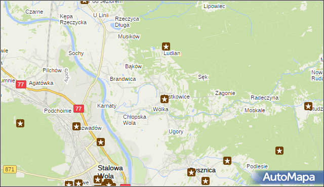 mapa Jastkowice, Jastkowice na mapie Targeo