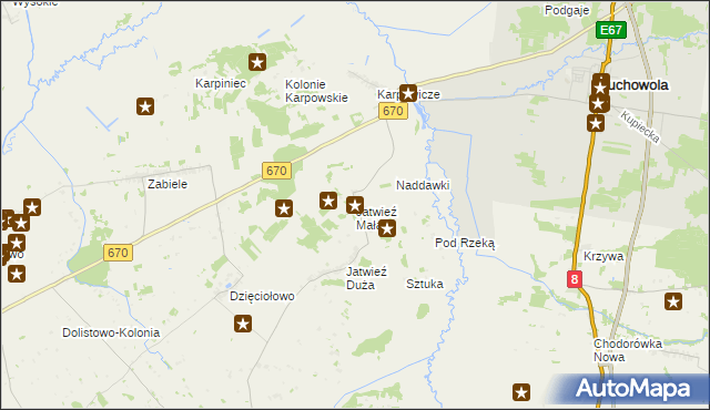 mapa Jatwieź Mała, Jatwieź Mała na mapie Targeo