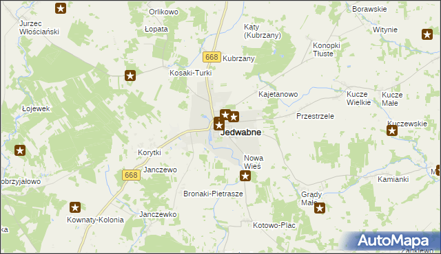 mapa Jedwabne, Jedwabne na mapie Targeo