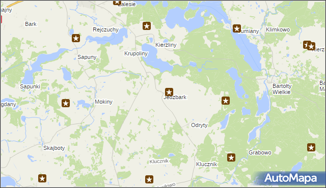 mapa Jedzbark, Jedzbark na mapie Targeo