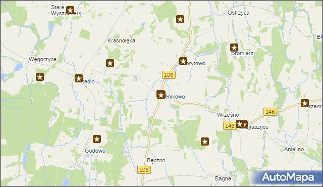 mapa Jenikowo, Jenikowo na mapie Targeo