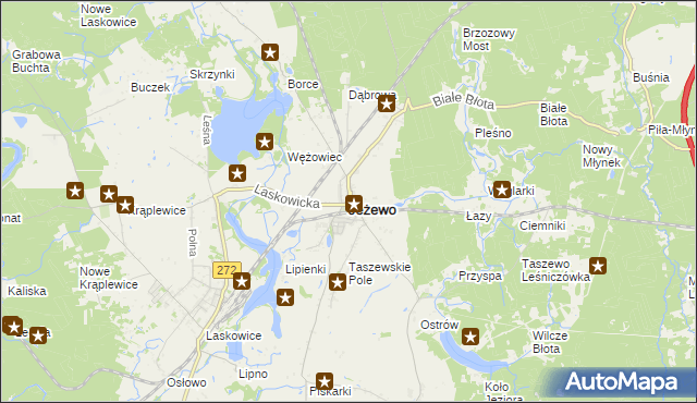 mapa Jeżewo powiat świecki, Jeżewo powiat świecki na mapie Targeo
