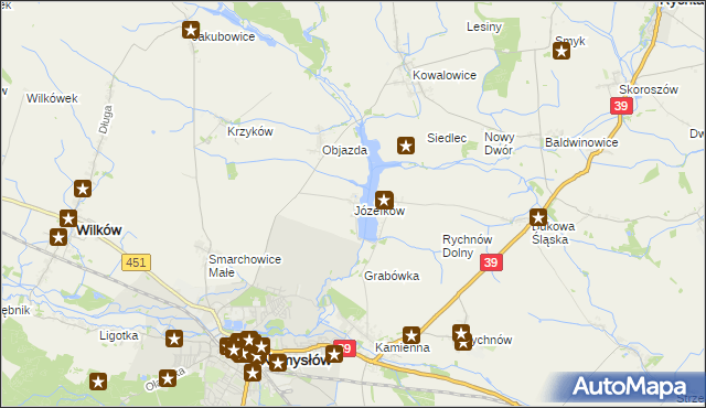 mapa Józefków gmina Namysłów, Józefków gmina Namysłów na mapie Targeo