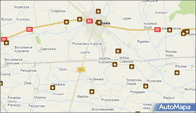 mapa Józefów Guzowski, Józefów Guzowski na mapie Targeo