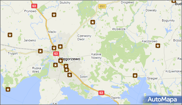 mapa Kalskie Nowiny, Kalskie Nowiny na mapie Targeo