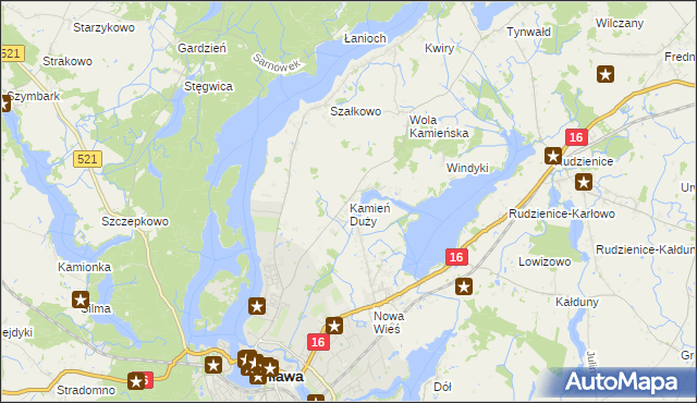 mapa Kamień Duży gmina Iława, Kamień Duży gmina Iława na mapie Targeo