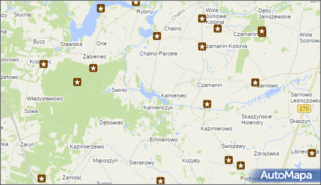 mapa Kamieniec gmina Topólka, Kamieniec gmina Topólka na mapie Targeo