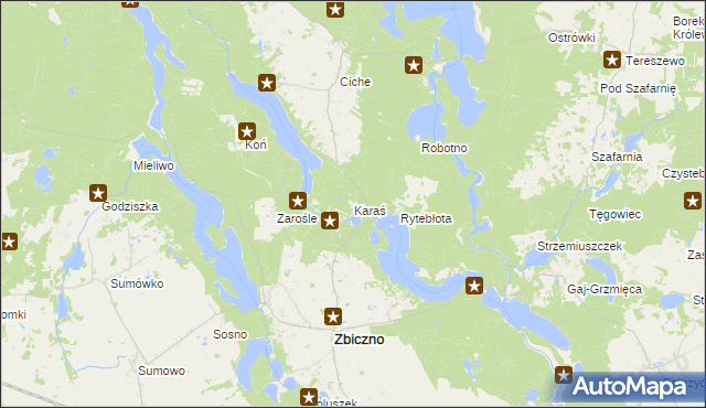 mapa Karaś gmina Zbiczno, Karaś gmina Zbiczno na mapie Targeo