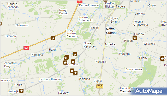 mapa Kęszyce-Wieś, Kęszyce-Wieś na mapie Targeo