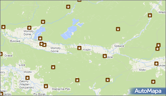 mapa Kiszki gmina Janów Lubelski, Kiszki gmina Janów Lubelski na mapie Targeo
