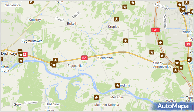 mapa Klekotowo gmina Siemiatycze, Klekotowo gmina Siemiatycze na mapie Targeo