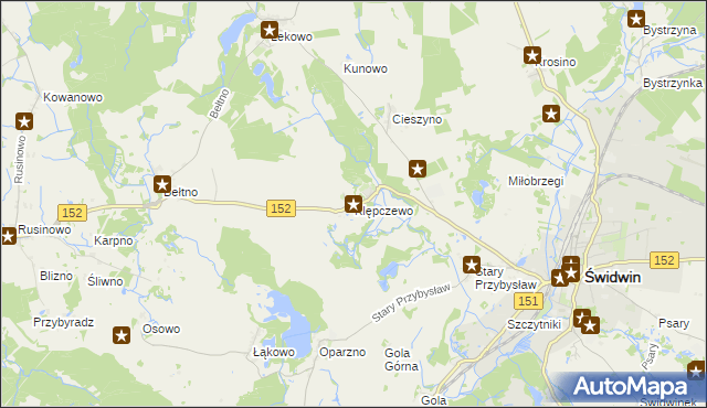 mapa Klępczewo, Klępczewo na mapie Targeo