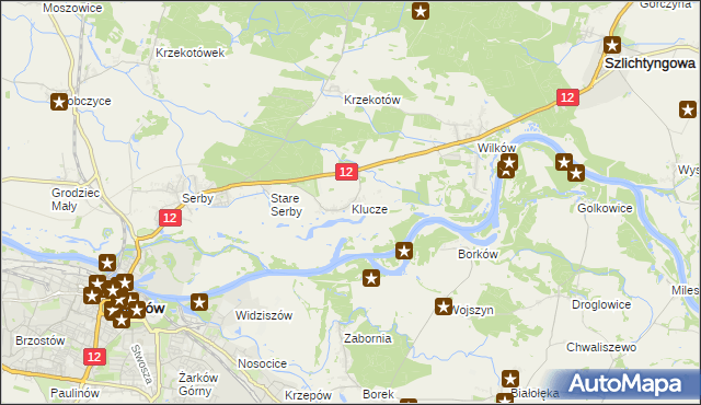 mapa Klucze gmina Głogów, Klucze gmina Głogów na mapie Targeo