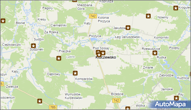 mapa Kluczewsko, Kluczewsko na mapie Targeo