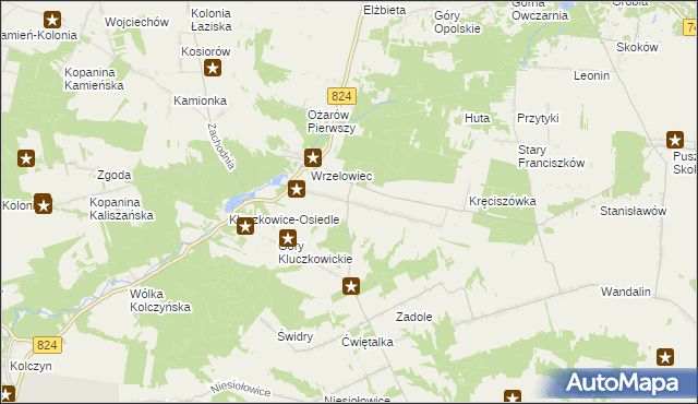 mapa Kluczkowice, Kluczkowice na mapie Targeo