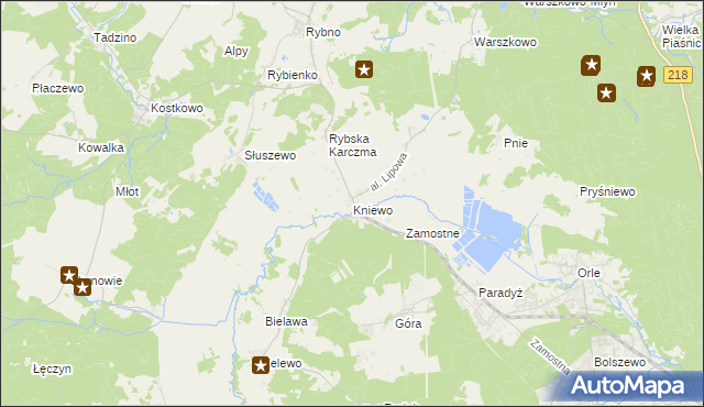 mapa Kniewo, Kniewo na mapie Targeo