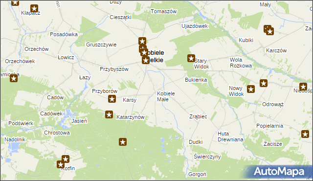mapa Kobiele Małe, Kobiele Małe na mapie Targeo