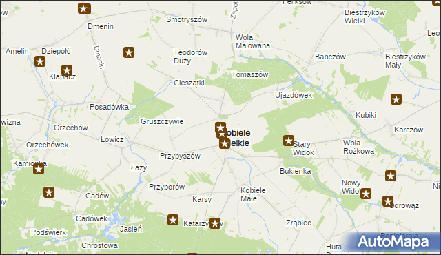 mapa Kobiele Wielkie, Kobiele Wielkie na mapie Targeo