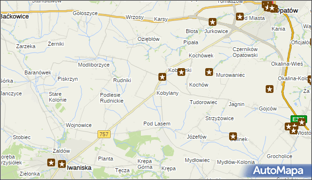 mapa Kobylany gmina Opatów, Kobylany gmina Opatów na mapie Targeo