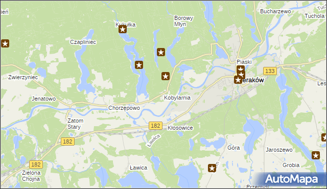 mapa Kobylarnia gmina Sieraków, Kobylarnia gmina Sieraków na mapie Targeo