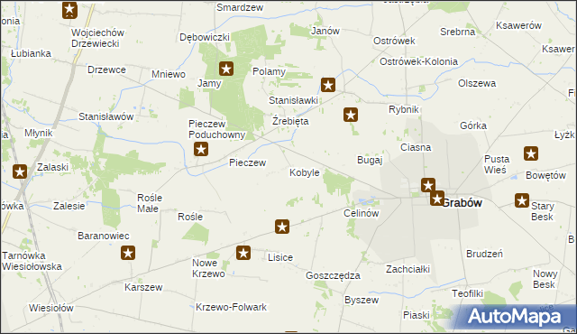 mapa Kobyle gmina Grabów, Kobyle gmina Grabów na mapie Targeo