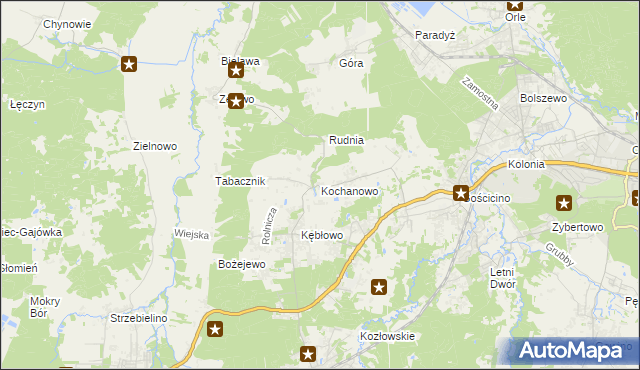 mapa Kochanowo gmina Luzino, Kochanowo gmina Luzino na mapie Targeo