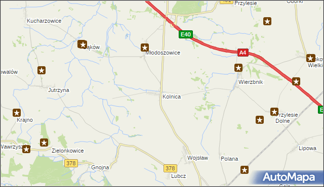 mapa Kolnica gmina Grodków, Kolnica gmina Grodków na mapie Targeo