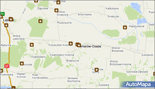 mapa Komarów-Osada, Komarów-Osada na mapie Targeo