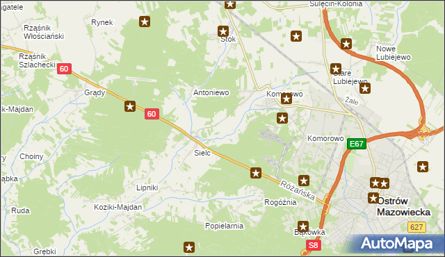mapa Komorowo-Kolonia, Komorowo-Kolonia na mapie Targeo