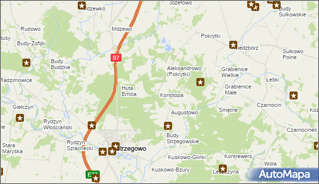 mapa Konotopa gmina Strzegowo, Konotopa gmina Strzegowo na mapie Targeo