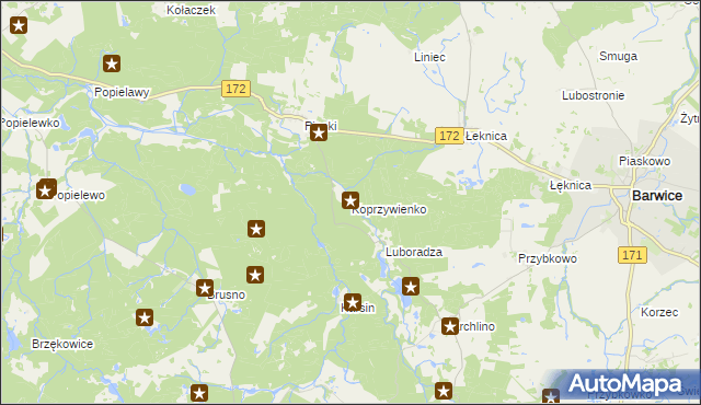 mapa Koprzywienko, Koprzywienko na mapie Targeo