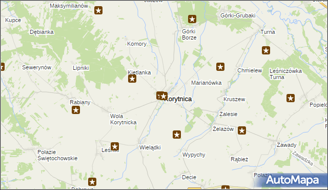 mapa Korytnica powiat węgrowski, Korytnica powiat węgrowski na mapie Targeo