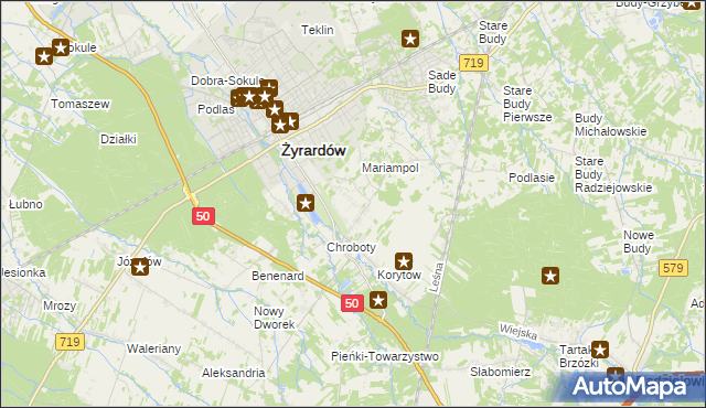 mapa Korytów A, Korytów A na mapie Targeo