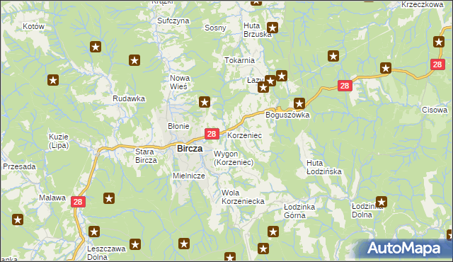 mapa Korzeniec, Korzeniec na mapie Targeo